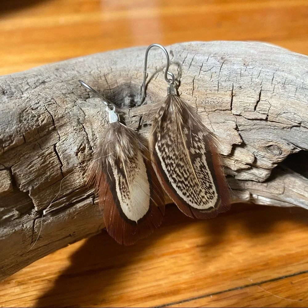 Set of Feather Earrings, Bead and Feather Accents, Urban Outfitters